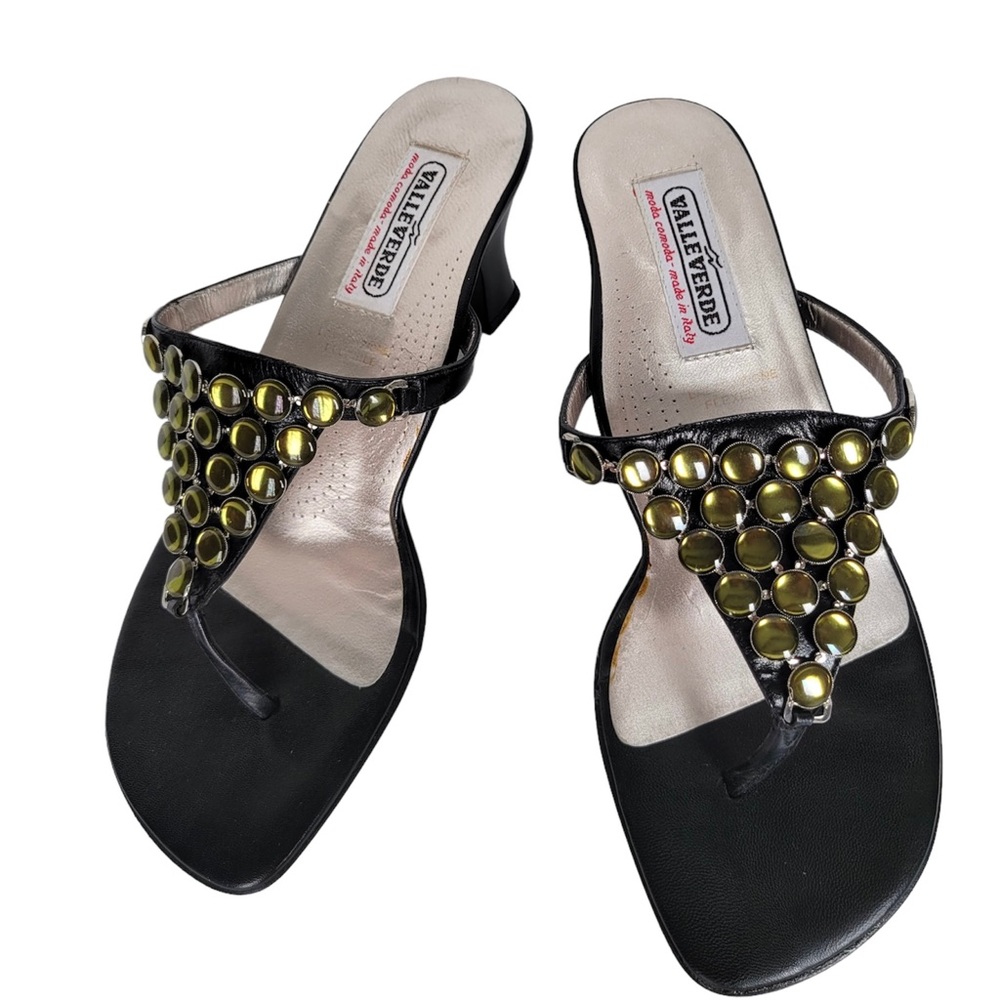 VALLEVERDE Frilly 55 Sandals Made in Italy Crystal Embellished Slides NIB